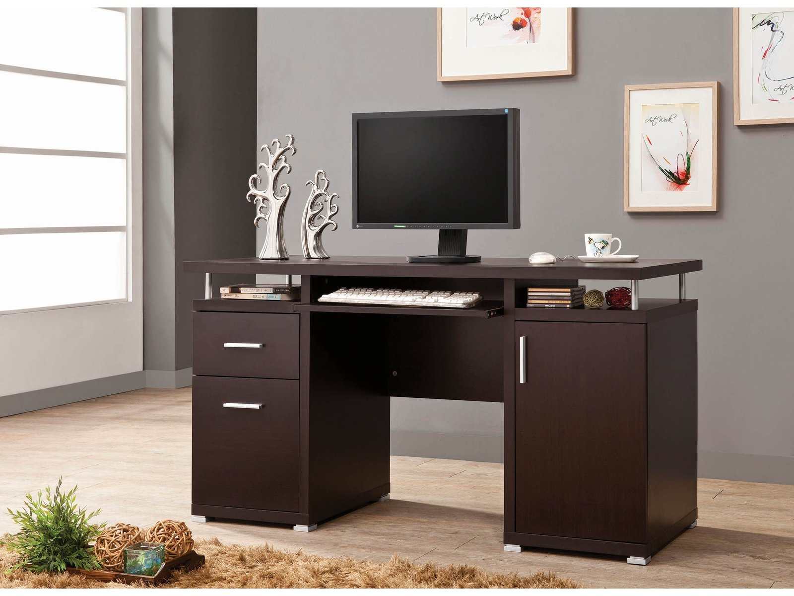 Tracy Cappuccino Computer Desk - Ornate Home