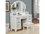 Tracy White Vanity w/ Stool - Ornate Home