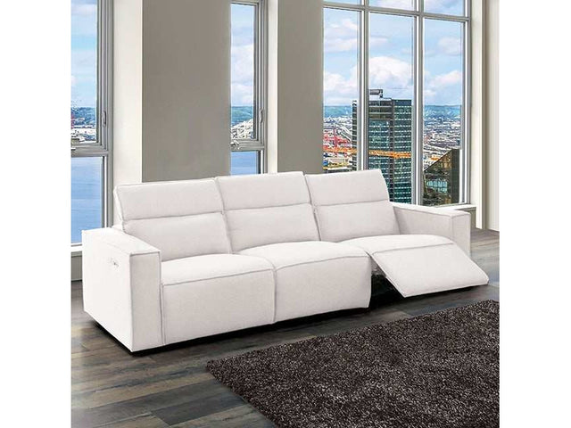 Treharris White Power Reclining Sofa - Ornate Home
