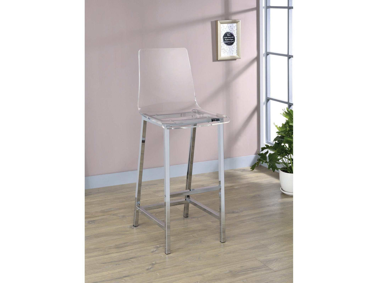 Trent Chrome & Clear Acrylic Bar Stools (Set Of 2) - Ornate Home