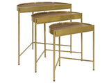 Tristen Brown / Gold 3 Pc Nesting Table - Ornate Home