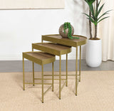 Tristen Brown / Gold 3 Pc Nesting Table - Ornate Home