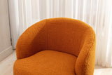 Tule Boucle Swivel Accent Armchair with Metal Ring Detail Caramel - Ornate Home