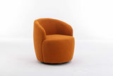 Tule Boucle Swivel Accent Armchair with Metal Ring Detail Caramel - Ornate Home