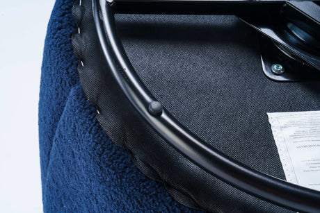 Tule Boucle Swivel Accent Armchair with Metal Ring Detail Dark Blue - Ornate Home