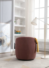 Tule Boucle Swivel Accent Armchair with Metal Ring Detail Dark Red - Ornate Home