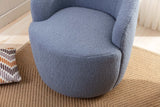 Tule Boucle Swivel Accent Armchair with Metal Ring Detail Light Blue - Ornate Home
