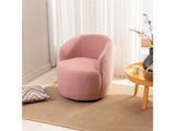 Tule Boucle Swivel Accent Armchair with Metal Ring Detail Light Pink - Ornate Home