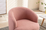 Tule Boucle Swivel Accent Armchair with Metal Ring Detail Light Pink - Ornate Home