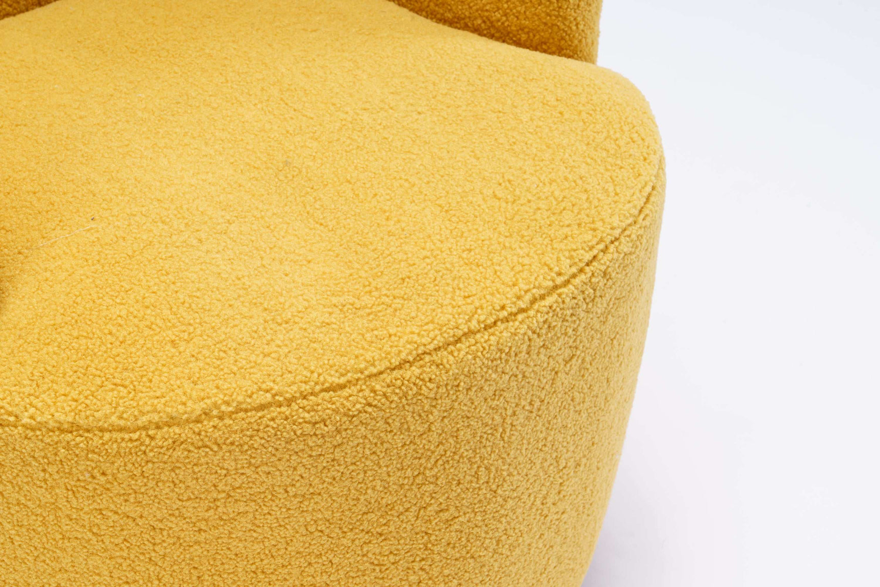 Tule Boucle Swivel Accent Armchair with Metal Ring Detail Yellow - Ornate Home