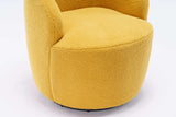Tule Boucle Swivel Accent Armchair with Metal Ring Detail Yellow - Ornate Home