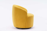 Tule Boucle Swivel Accent Armchair with Metal Ring Detail Yellow - Ornate Home