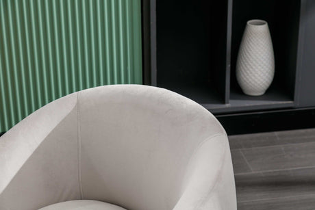 Tule Velvet Swivel Accent Armchair with Metal Ring Detail Gray - Ornate Home