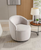 Tule Velvet Swivel Accent Armchair with Metal Ring Detail Gray - Ornate Home