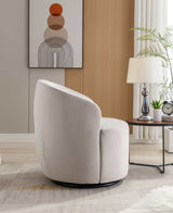 Tule Velvet Swivel Accent Armchair with Metal Ring Detail Gray - Ornate Home