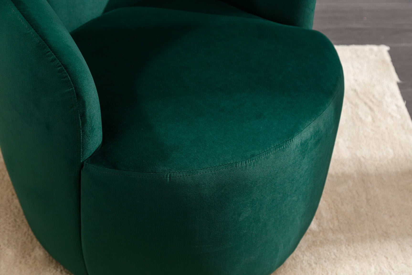 Tule Velvet Swivel Accent Armchair with Metal Ring Detail Green - Ornate Home