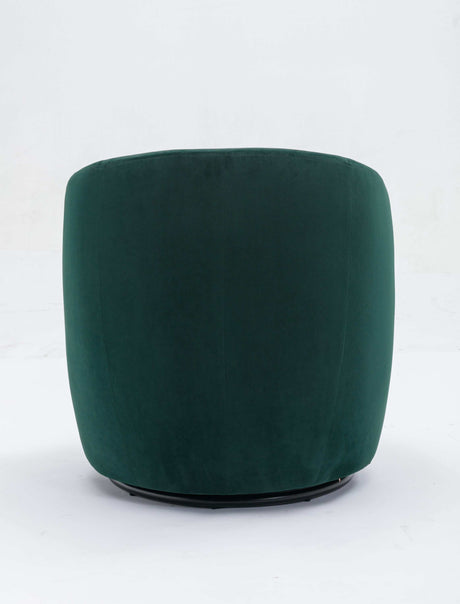 Tule Velvet Swivel Accent Armchair with Metal Ring Detail Green - Ornate Home