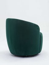 Tule Velvet Swivel Accent Armchair with Metal Ring Detail Green - Ornate Home