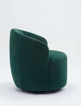 Tule Velvet Swivel Accent Armchair with Metal Ring Detail Green - Ornate Home