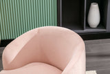 Tule Velvet Swivel Accent Armchair with Metal Ring Detail Pink - Ornate Home