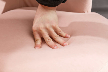 Tule Velvet Swivel Accent Armchair with Metal Ring Detail Pink - Ornate Home