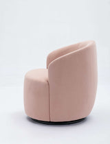 Tule Velvet Swivel Accent Armchair with Metal Ring Detail Pink - Ornate Home