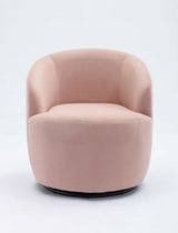 Tule Velvet Swivel Accent Armchair with Metal Ring Detail Pink - Ornate Home