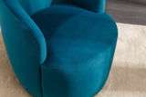 Tule Velvet Swivel Accent Armchair with Metal Ring Detail Teal - Ornate Home