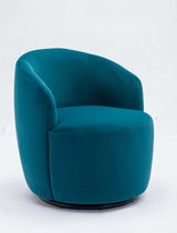 Tule Velvet Swivel Accent Armchair with Metal Ring Detail Teal - Ornate Home