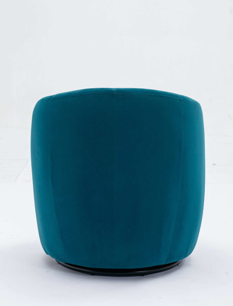 Tule Velvet Swivel Accent Armchair with Metal Ring Detail Teal - Ornate Home