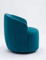 Tule Velvet Swivel Accent Armchair with Metal Ring Detail Teal - Ornate Home