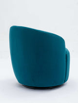 Tule Velvet Swivel Accent Armchair with Metal Ring Detail Teal - Ornate Home