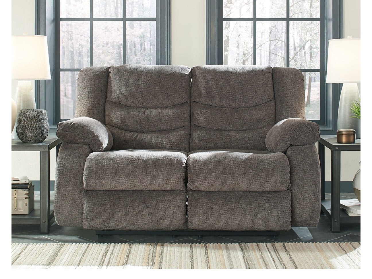 Tulen Gray Manual Reclining Loveseat - Ornate Home