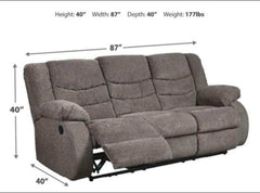 Tulen Gray Manual Reclining Sofa & Loveseat - Ornate Home