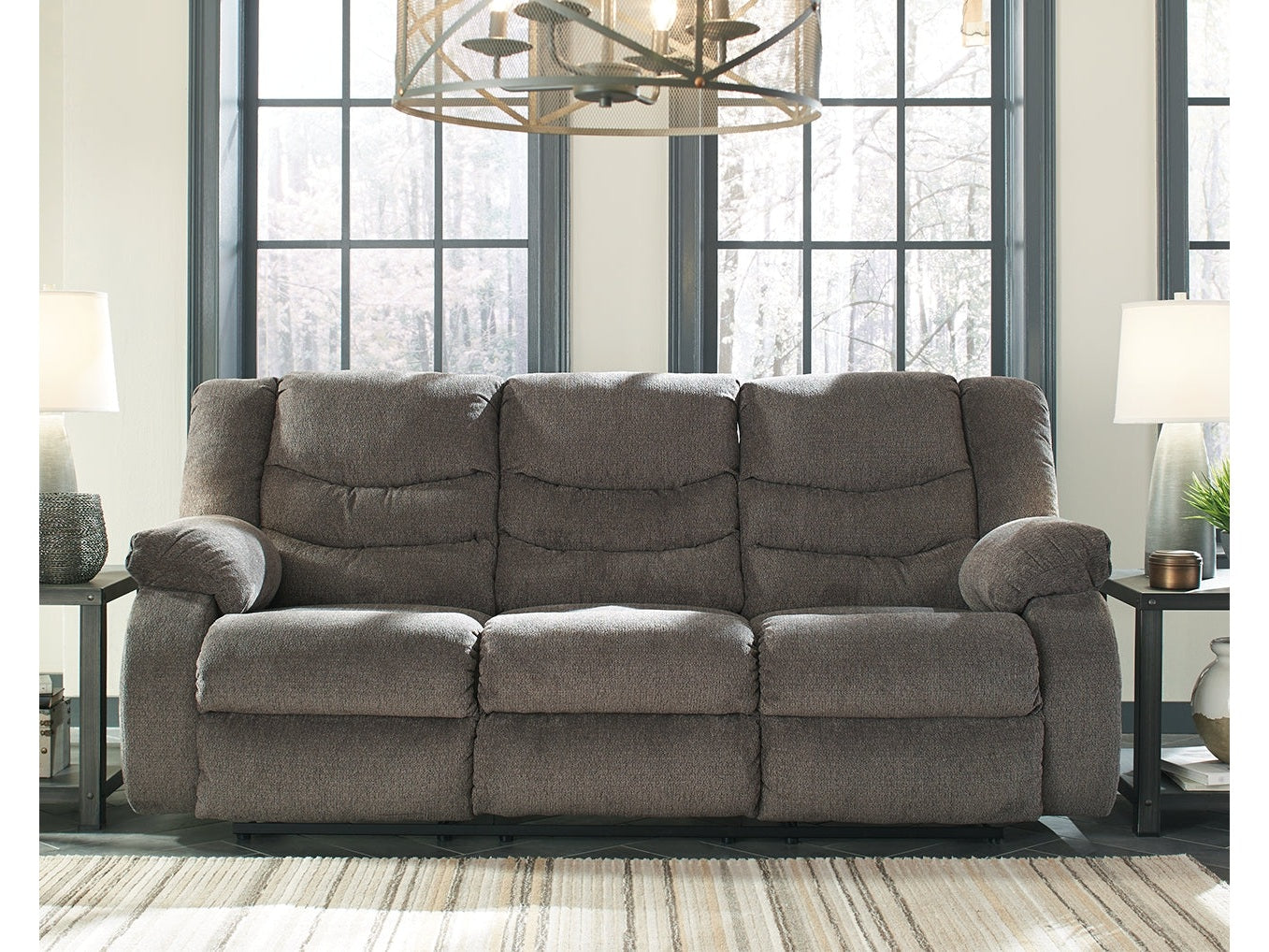 Tulen Gray Manual Reclining Sofa - Ornate Home