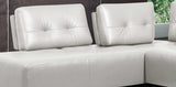 Turano Pearl White Leather Sectional Sofa - Ornate Home