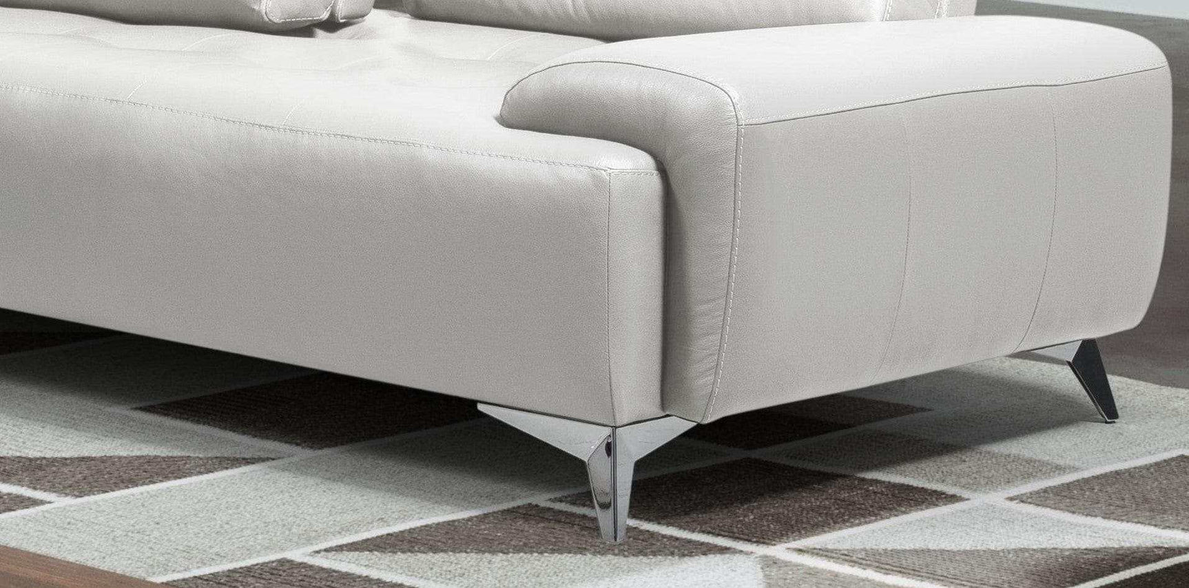 Turano Pearl White Leather Sectional Sofa - Ornate Home