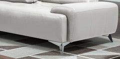Turano Pearl White Leather Sectional Sofa - Ornate Home