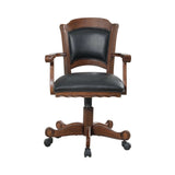 Turk Black And Tobacco Game Chair /w Casters - Ornate Home