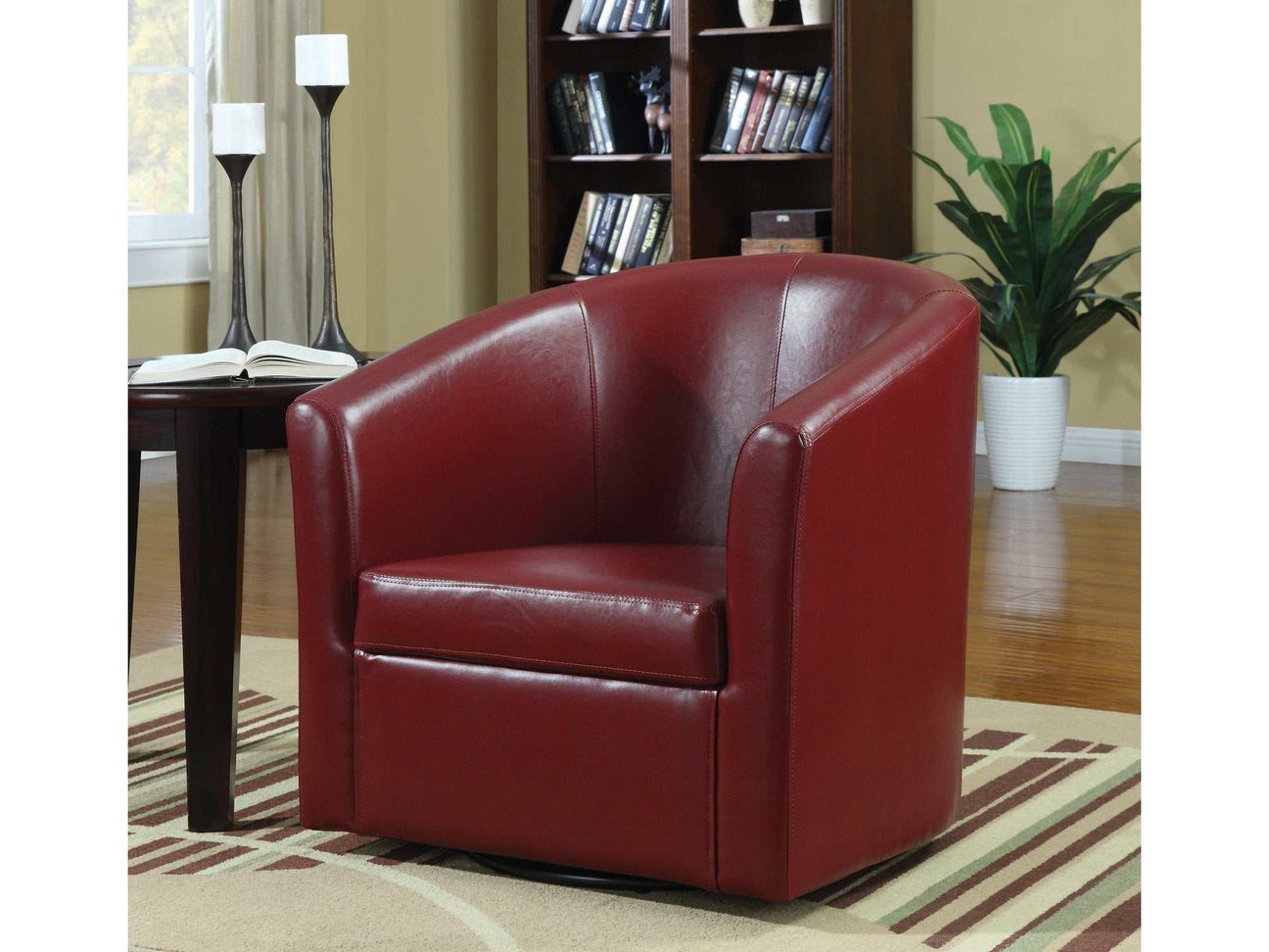 Turner Red Accent Swivel Chair - Ornate Home