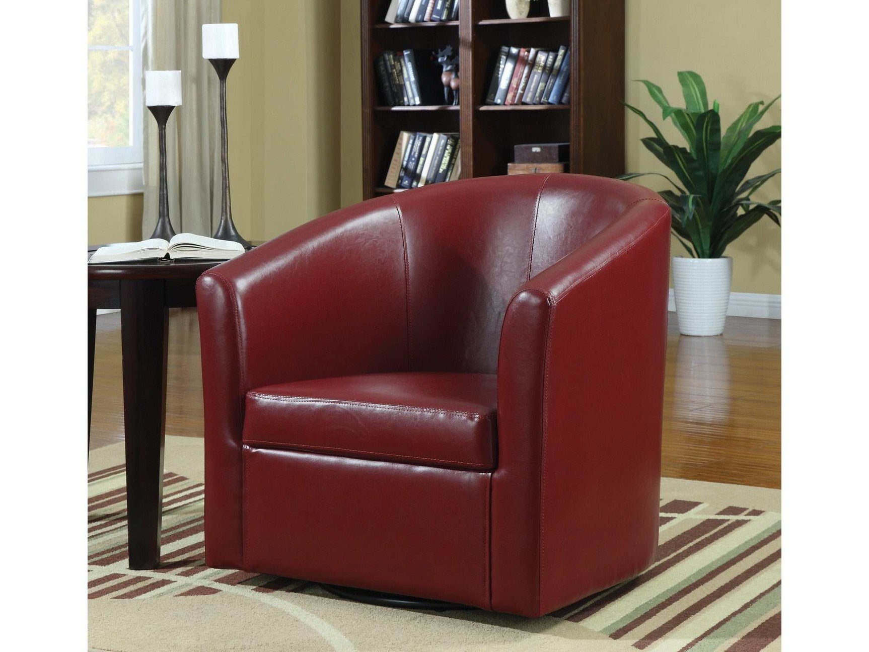 Turner Red Accent Swivel Chair - Ornate Home