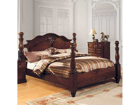Tuscan Glossy Dark Pine California King Bed - Ornate Home
