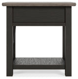 Tyler Creek Grayish Brown/Black Chairside End Table - Ornate Home