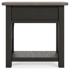 Tyler Creek Grayish Brown/Black Chairside End Table - Ornate Home