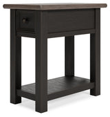 Tyler Creek Grayish Brown/Black Chairside End Table - Ornate Home