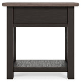 Tyler Creek Grayish Brown/Black Chairside End Table - Ornate Home