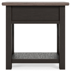 Tyler Creek Grayish Brown/Black Chairside End Table - Ornate Home