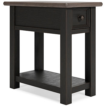 Tyler Creek Grayish Brown/Black Chairside End Table - Ornate Home