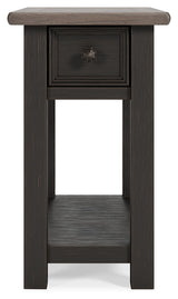 Tyler Creek Grayish Brown/Black Chairside End Table - Ornate Home