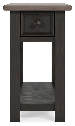 Tyler Creek Grayish Brown/Black Chairside End Table - Ornate Home